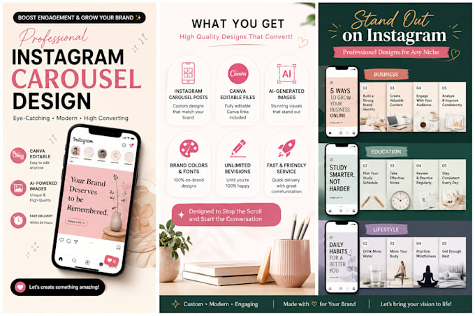 design attractive instagram posts with canva and ai