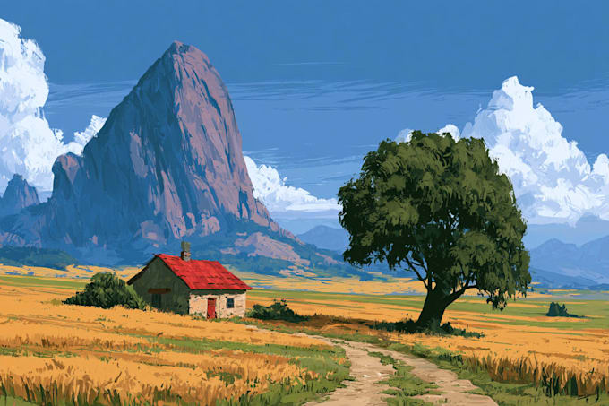 paint landscape in oil painting