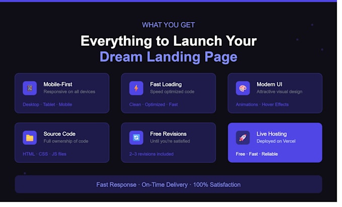 design an amazing landing page or full business website