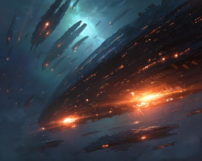 draw high quality spaceship concept