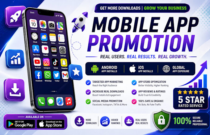 do mobile app promotion, app install, android, ios app review, website review