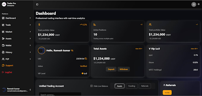 develop a secure crypto futures trading platform