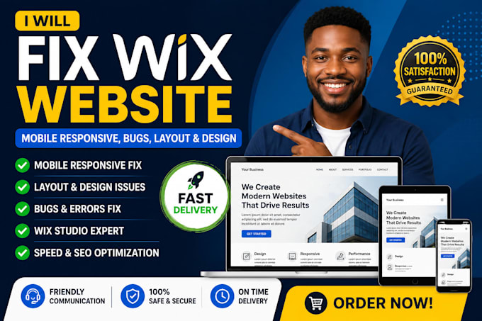 fix wix website, mobile responsive bugs layout design wix mobile