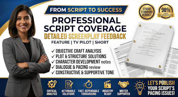 provide industry standard script coverage and professional screenplay feedback