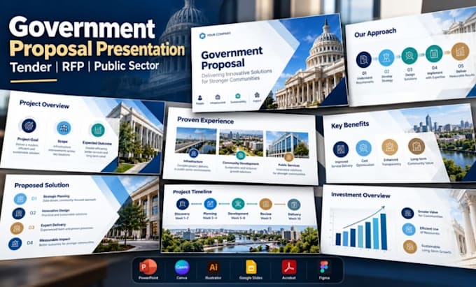 design government proposal presentation, tender and rfp powerpoint slides