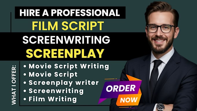 write movie script, screenplay, film script, comedy script and manga script