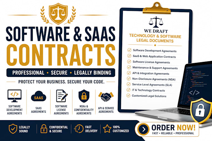 draft software development agreement saas contract licensing and nda