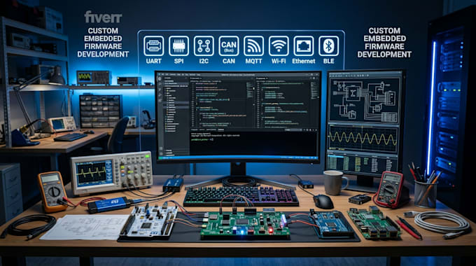 develop embedded firmware for esp32, arduino, arm, nrf52,ti soc,and linux