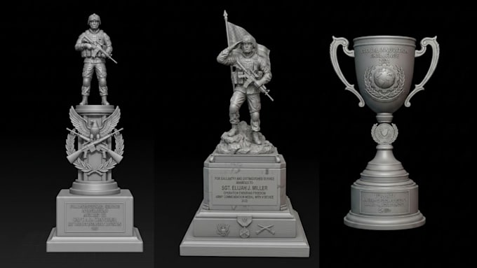 design 3d trophy model awards medals for 3d printing