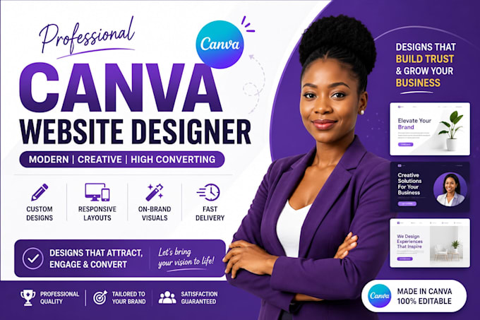 design a professional canva website high converting canva ugc portfolio