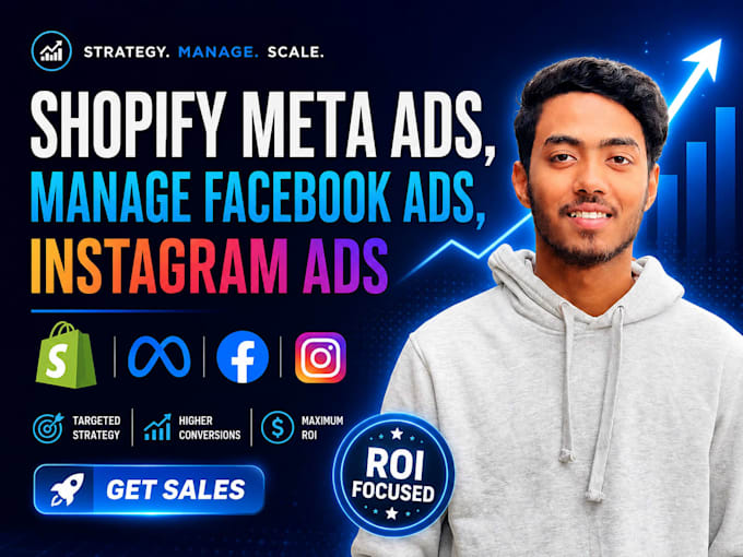 setup shopify meta ads, manage facebook ads, instagram ads