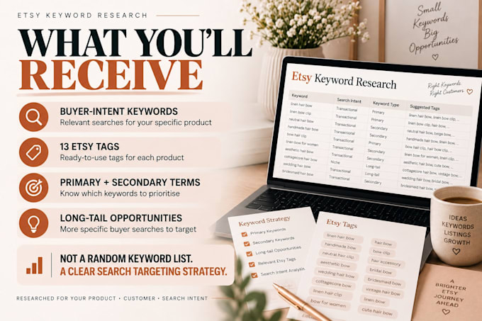 find the right etsy keywords and tags for your products