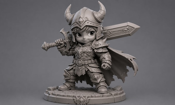 sculpt cute 3d characters, action figures, and toys for 3d printing rendering