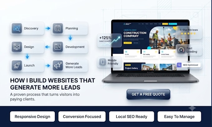design construction website contractor website plumbing website hvac website