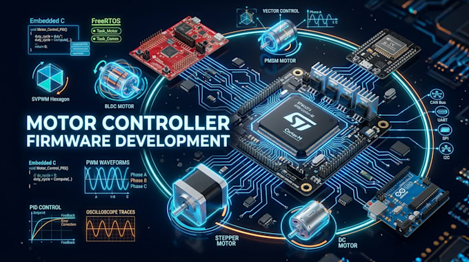develop motor controller firmware for stm32 ti c2000 arduino and esp32