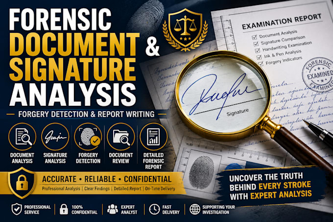 do forensic document and signature analysis, forgery detection, report writing