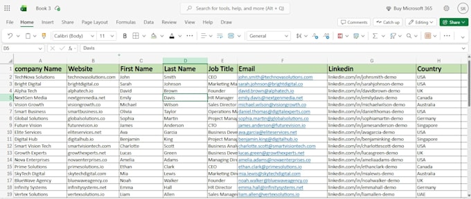 do b2b lead generation, prospect list building, and web research