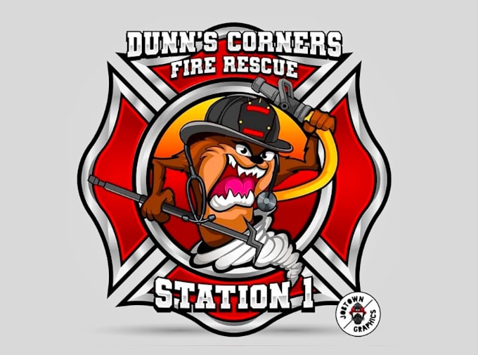 create firefighter mascot logo design with 1 day delivery
