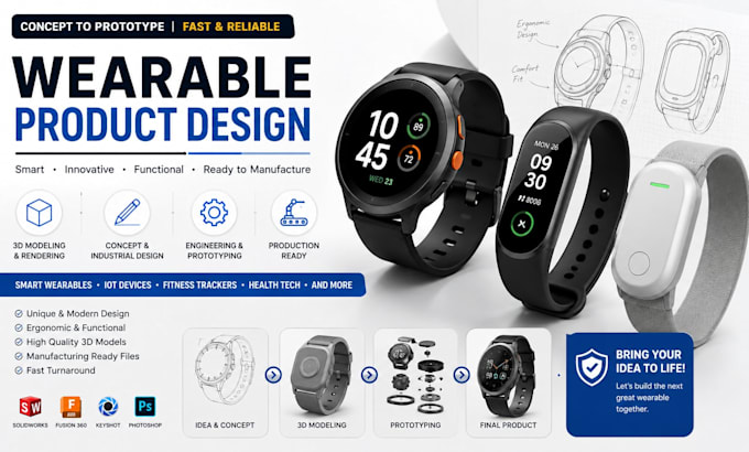 product design wearable device smart wearable enclosure iot wearable prototype