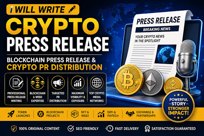 write a crypto PR, blockchain press release and provide crypto PR distribution