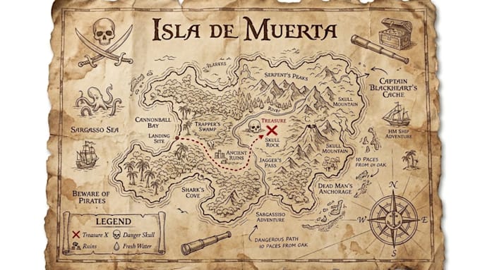 design custom treasure, pirate, and adventure maps