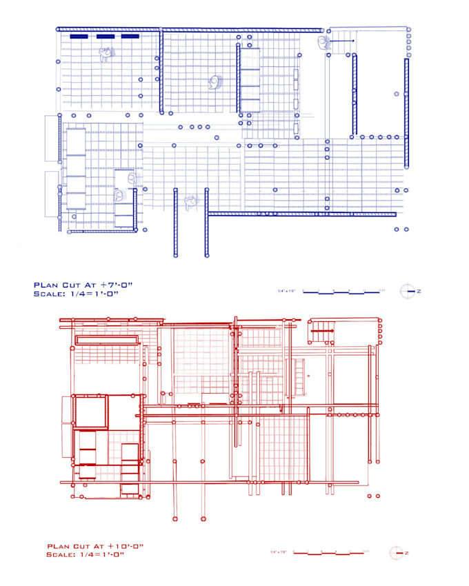 make architectural plans, sections and render them
