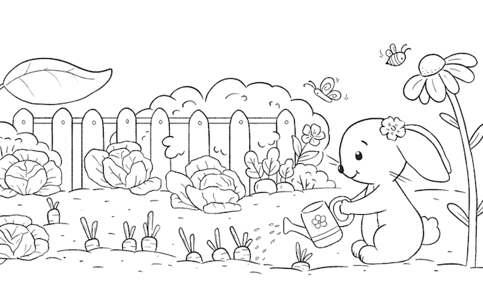 create a custom printable coloring page with cute animals