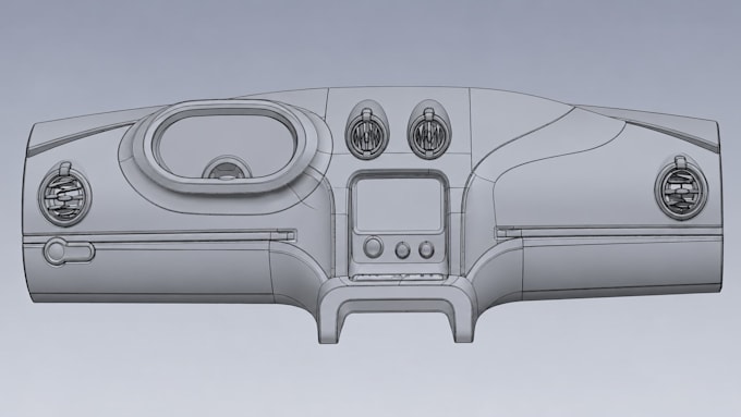do car dashboard industrial design trim custom console, door panel in solidworks