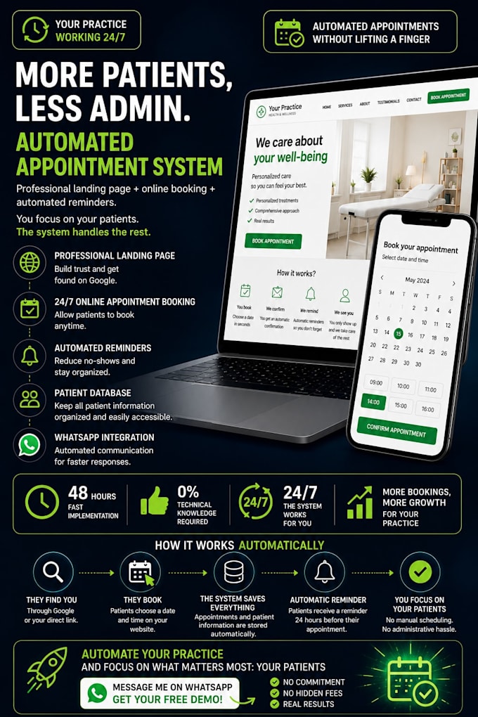 professional landing pages with automated appointment booking