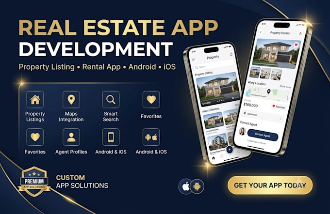 develop real estate app, property listing app, rental app