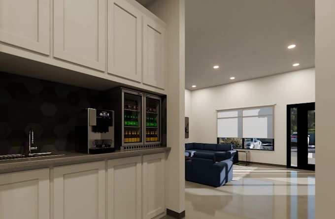 build 3d golf simulator room, virtual sport, fitting studio design, cgi arena
