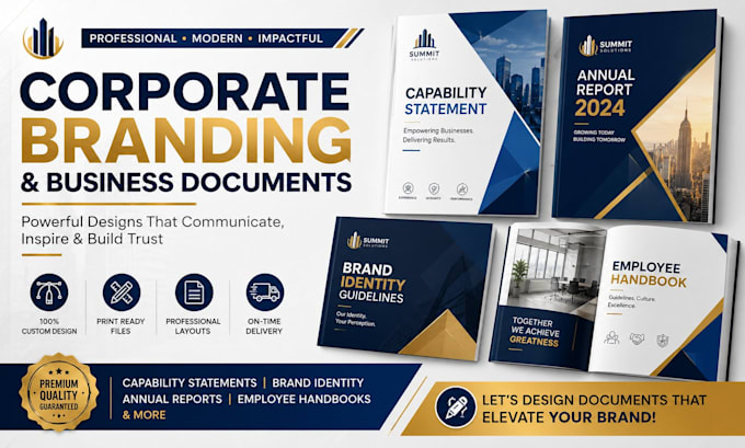 create corporate branding, reports, and handbooks