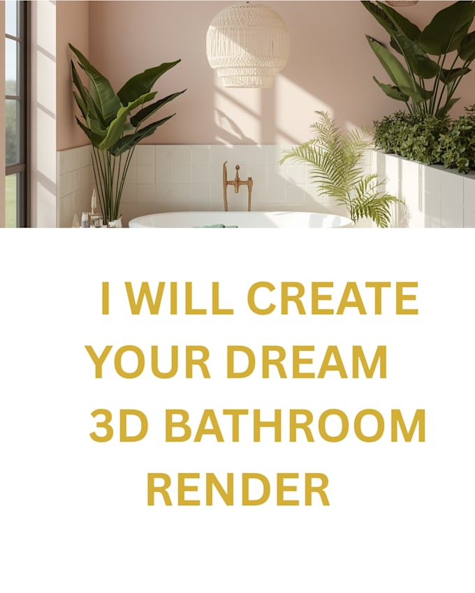 create luxury 3d bathroom render photorealistic