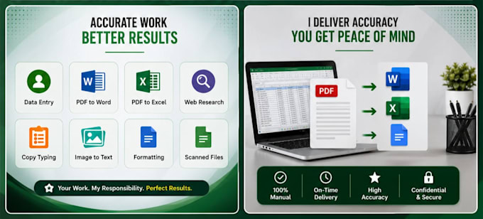 convert PDF to word, excel, and google docs manually