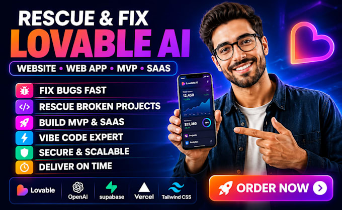 rescue fix lovable ai website lovable web app lovable dev saas mvp vibe code