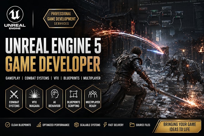 develop unreal engine combat system vfx gameplay mechanics blueprint