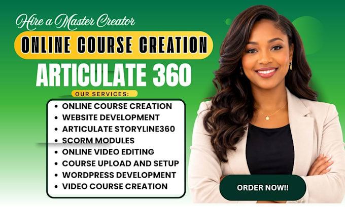 do instructional elearning video course creation on articulate 360 scorm for lms