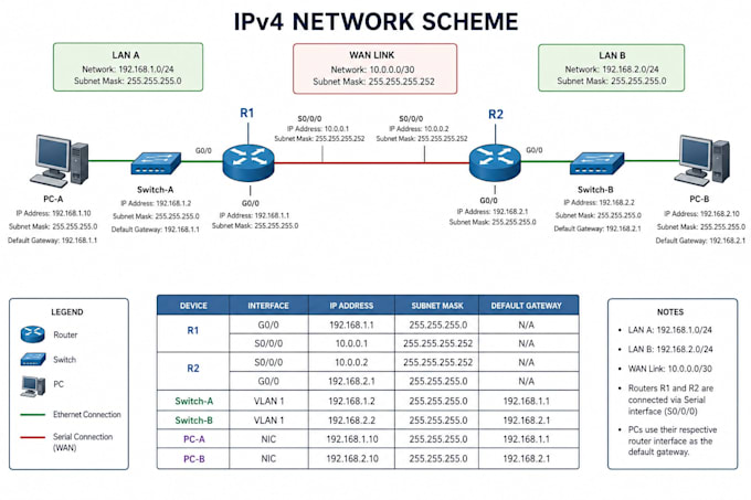 configure cisco routers switches subnet and fix windows