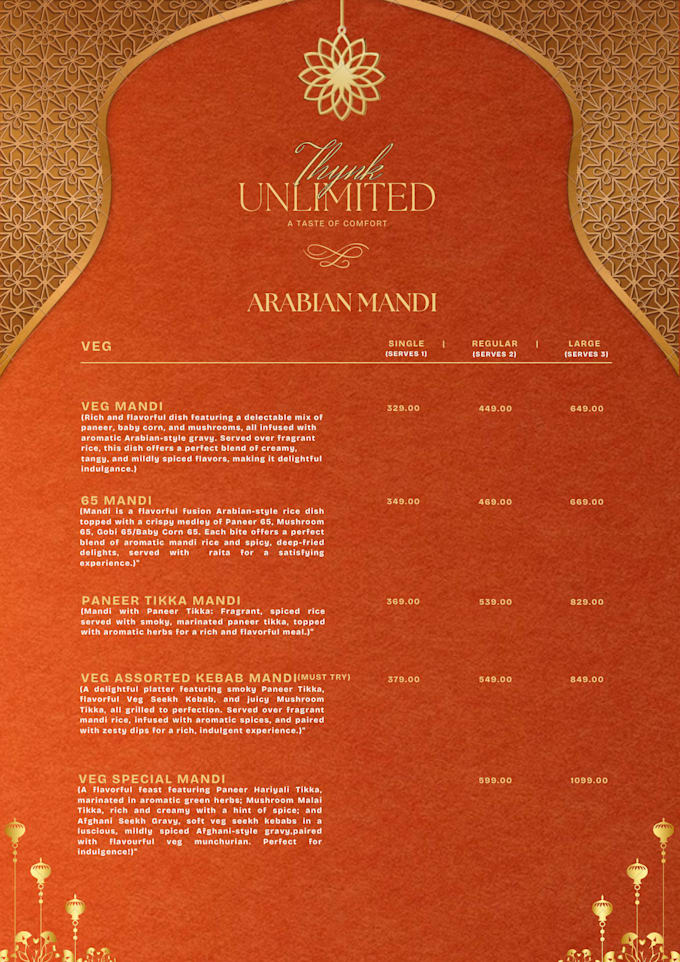 do menu design for restaurent and cafes