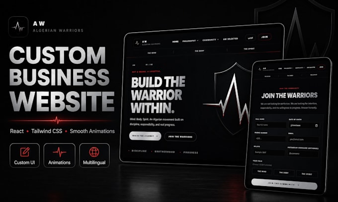build a modern responsive react website for your business
