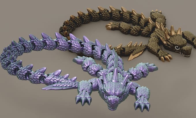 create 3d articulated model, flexi toy model 3d bjd stl ready for 3d printing