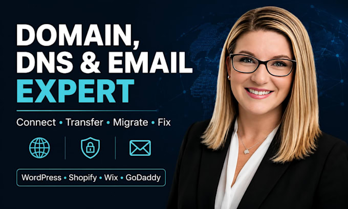 connect, transfer domain, fix dns, migrate wordpress, email