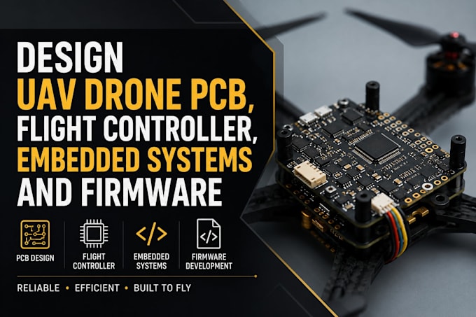 design uav drone pcb, flight controller, embedded systems and firmware