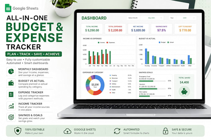 create a google sheets budget and expense tracker
