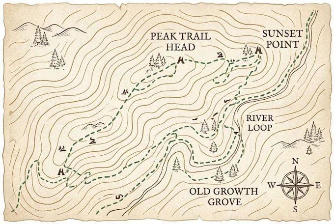design a custom hiking trail and topographic map