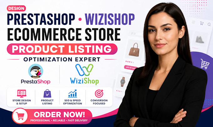 design prestashop wizishop ecommerce store product listing optimization expert