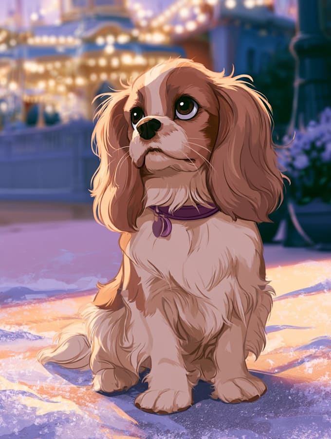 draw disney pets portrait illustration in disney