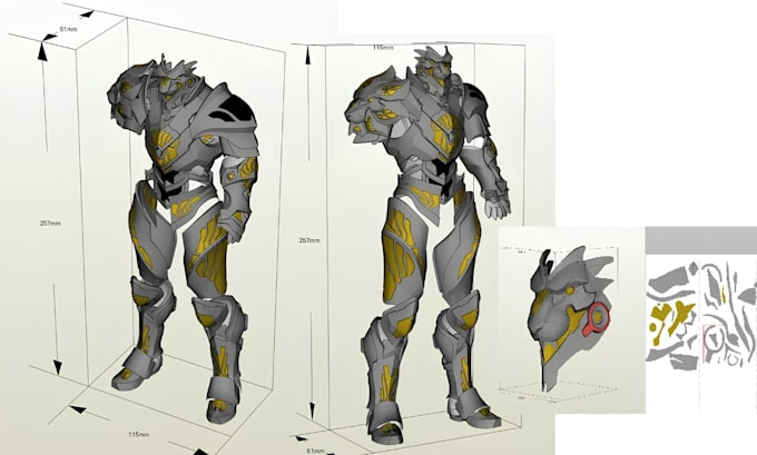 create custom printable low poly papercraft templates for props, cosplay and toy