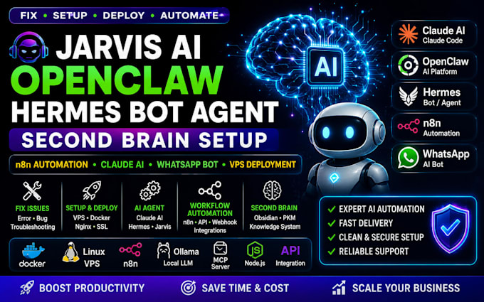 claude ai game bot jarvis ai fix openclaw hermes bot agent ai second brain setup