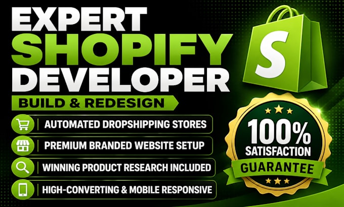 build, design shopify store or redesign shopify website